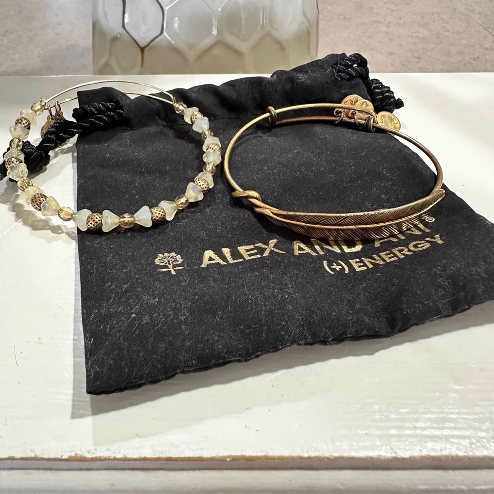 Alex and Ani Gold Feather Bangle